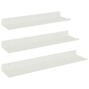 vidaXL Floating Shelf Wall-mounted 3 pcs White 40 x 9 x 2.5 cm Steel