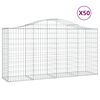 vidaXL Arched Gabion Baskets 50 pcs 200x50x100/120 cm Galvanised Iron