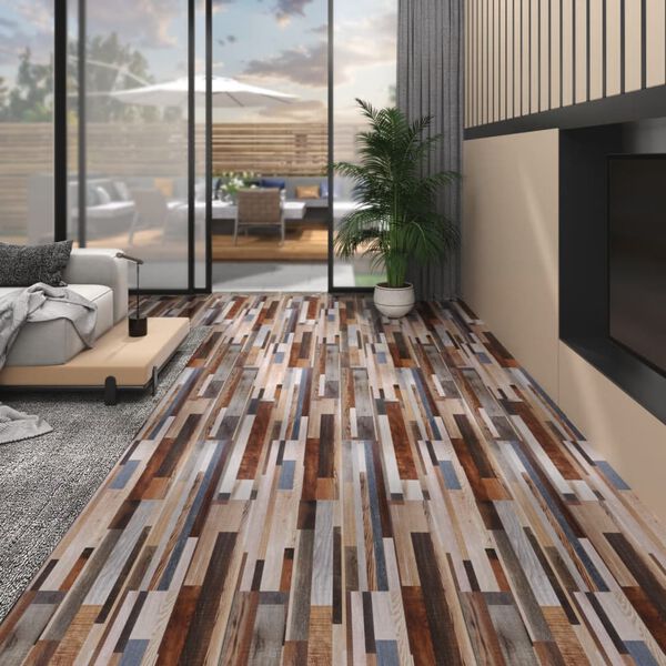 vidaXL Non Self-adhesive PVC Flooring Planks 4.46 m&sup2; 3 mm Multicolour