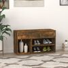 vidaXL Shoe Bench Smoked Oak 80x30x45 cm Engineered Wood