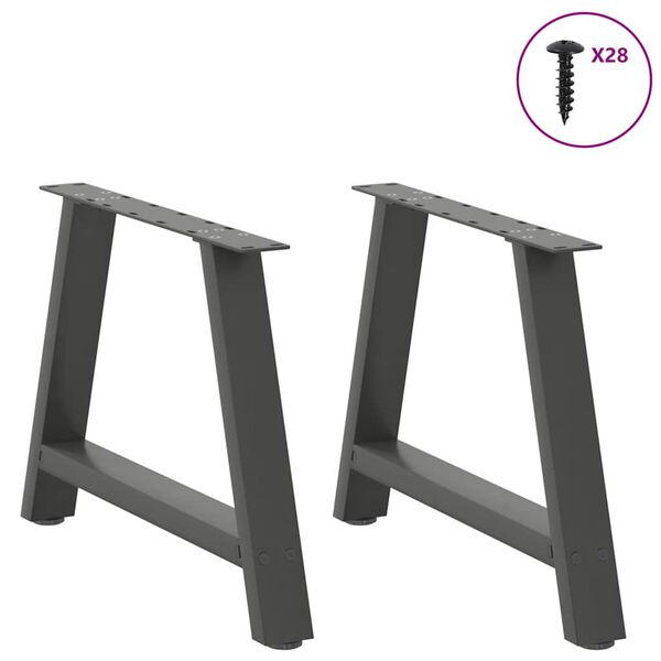 vidaXL Coffee Table Legs A-Shaped 2 pcs Anthracite&nbsp;70x(42-43) cm Steel