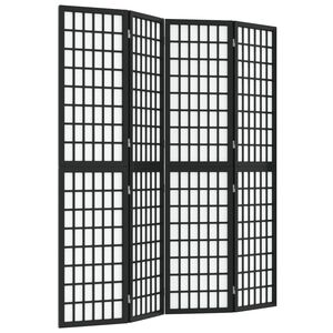 vidaXL Folding 4-Panel Room Divider Japanese Style 160x170 cm Black