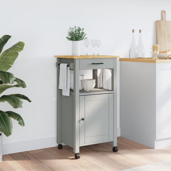 vidaXL Kitchen Trolley MONZA 48x40x88.5 cm Solid Wood Pine