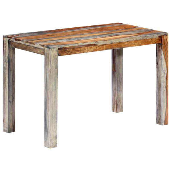 vidaXL Dining Table Grey 118x60x76 cm Solid Acacia Wood