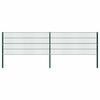 vidaXL Fence Panel with Posts Iron 349x80 cm Green