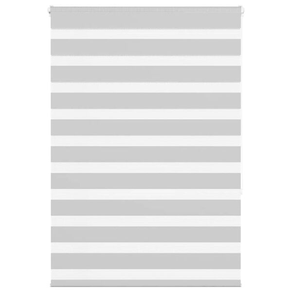 vidaXL Zebra Blind Light Grey 95x150 cm Fabric Width 90.9 cm Polyester