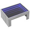 vidaXL Coffee Table with Infinity LED Grey Sonoma 70x50x30 cm