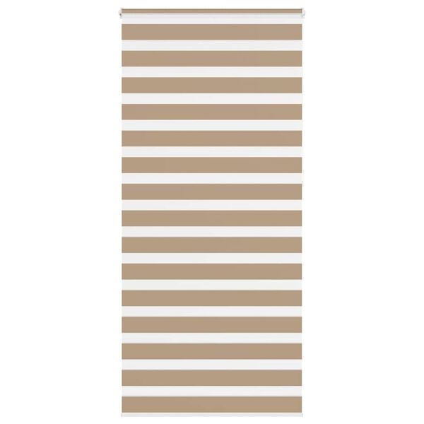 vidaXL Zebra Blind Sand Brown 100x230 cm Fabric Width 95.9 cm Polyester