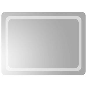 vidaXL LED Bathroom Mirror Transparent 80 x 60 cm Tempered Glass