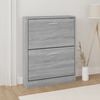 vidaXL Shoe Cabinet Grey Sonoma 59x17x81 cm Engineered Wood