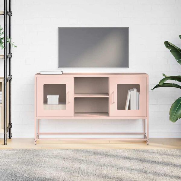 vidaXL TV Cabinet Pink 100.5x39x60.5 cm Steel