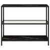 vidaXL Shelf Transparent and Black Marble 100x36x90 cm Tempered Glass