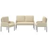 vidaXL Sofa Sets with Cushion 3 pcs Cream 115 x 56 x 80 cm Plywood