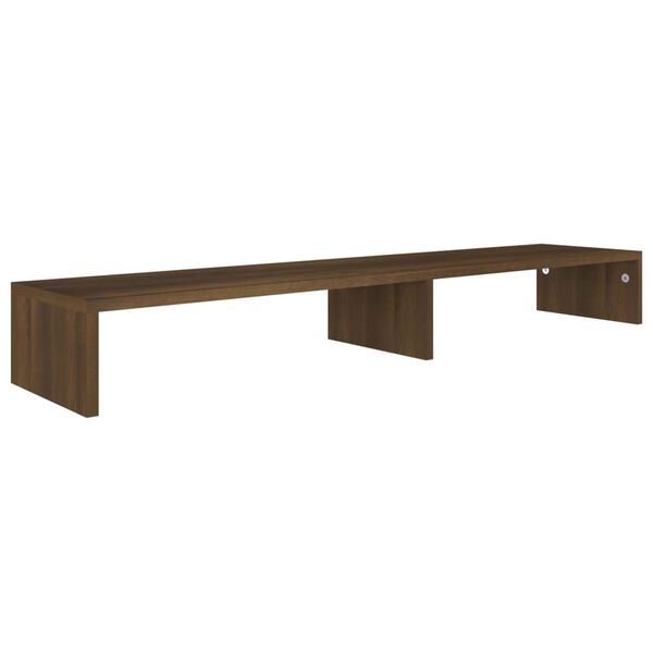 vidaXL Monitor Stand Brown Oak 110x23.5x9 cm Engineered Wood
