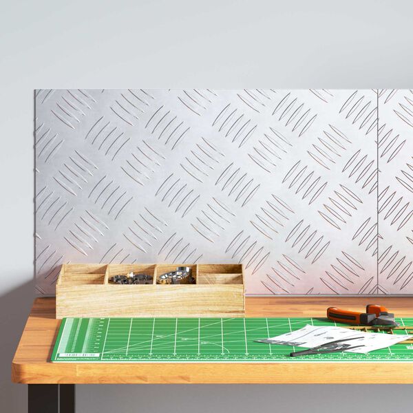 vidaXL Stair Tread Rectangular 2 pcs Silver 50 x 30 cm Aluminium