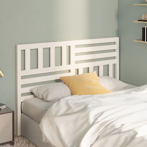 vidaXL Bed Headboard White 146x4x100 cm Solid Wood Pine