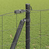 vidaXL Fence with Post Grey 1.2 x 25 m Steel
