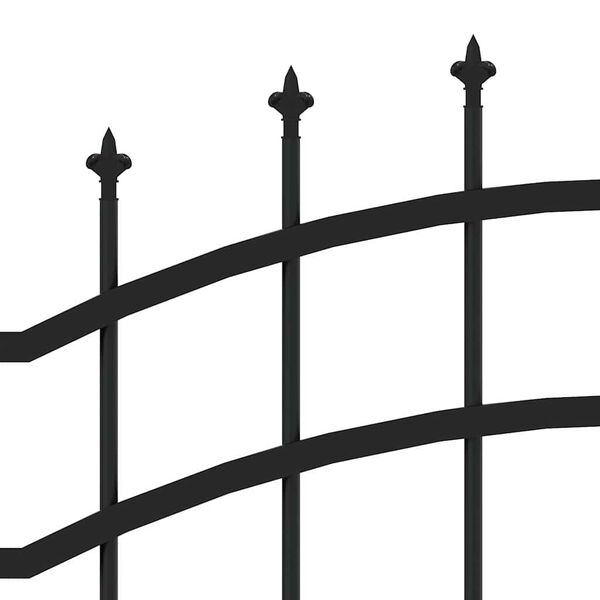vidaXL Garden Fence Woerden with Spear Top Black 240x150 cm Steel