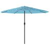vidaXL Garden Parasol with Steel Pole Blue 324x324x247 cm