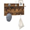 vidaXL Wall-Mounted Coat Rack with Shelf Smoked Oak 80 x 40 x 12 cm