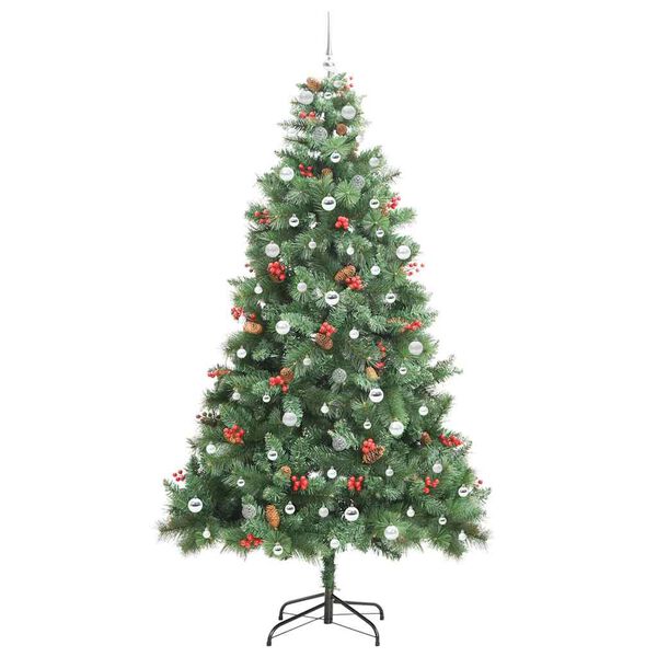 vidaXL Artificial Christmas Tree Green 240 cm PVC and Metal