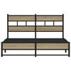 vidaXL Metal Bed Frame without Mattress Sonoma Oak 135x190 cm Double