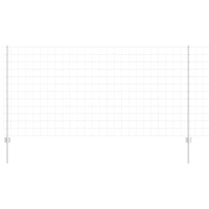 vidaXL Euro Fence with Post 25 x 1.2 m Galvanised Steel Silver Mesh