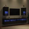 vidaXL Wall-mounted TV Cabinets 2 pcs Black Oak 30.5 x 30 x 60 cm