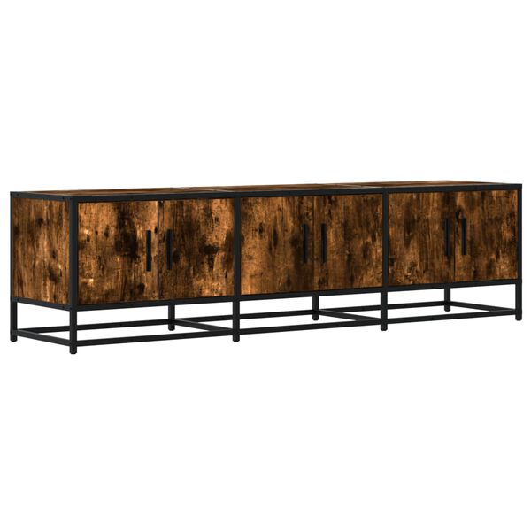vidaXL TV Cabinet Smoked Oak 150x35x41 cm Engineered Wood and Metal