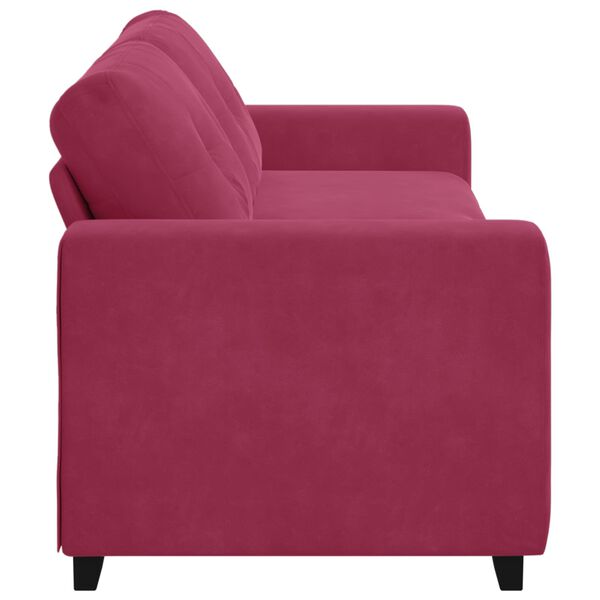 vidaXL Sofa Wine Red 221 x 80 x 80 cm Poly velvet