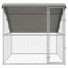 vidaXL Dog Kennel with Storage Silver 2 x 2 x 2 m Steel