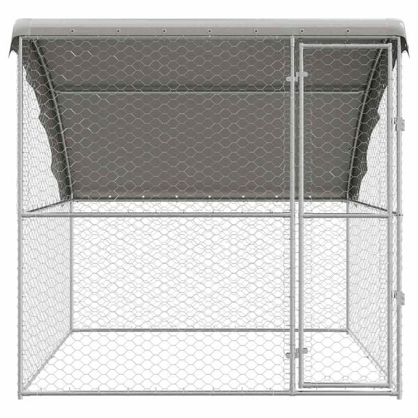 vidaXL Dog Kennel with Storage Silver 2 x 2 x 2 m Steel