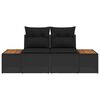 vidaXL Garden Sofa Black 184 x 62 x 85cm Poly Rattan