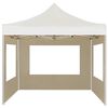 vidaXL Professional Folding Party Tent with Walls Aluminium 3x3 m Cream