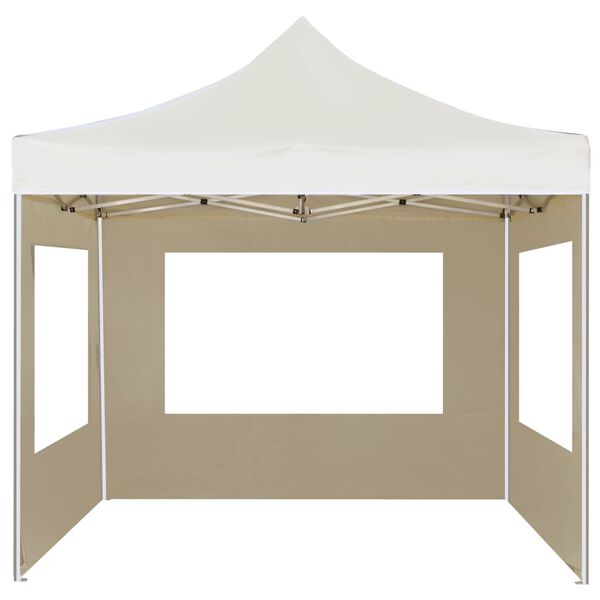 vidaXL Professional Folding Party Tent with Walls Aluminium 3x3 m Cream