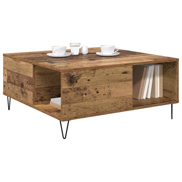 vidaXL Coffee Table Old Wood 80 x 80 x 36.5 cm Engineered Wood