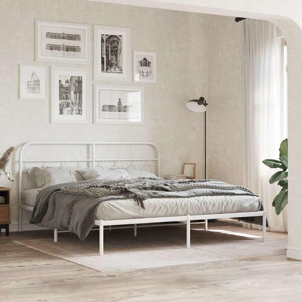 vidaXL Metal Replace Headboard White 193 cm