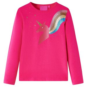 vidaXL Kids'T-shirt with Long Sleeves Bright Pink 104