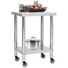 vidaXL Kitchen Work Table with Wheels 60x45x85 cm Stainless Steel