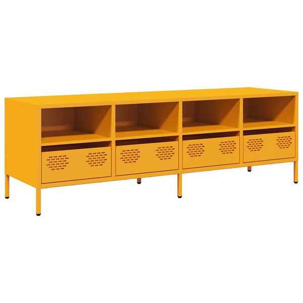 vidaXL TV Cabinet Mustard Yellow 135x39x43.5 cm Cold-rolled Steel