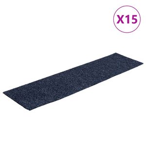 vidaXL Stair Mats Self-adhesive 15 pcs 76x20 cm Grey Blue Rectangular