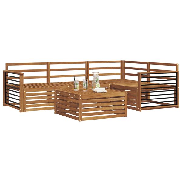 vidaXL Outdoor Sofa Set 5 pcs Natural Solid Acacia Wood