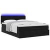 vidaXL Ottoman Bed with Mattress & LEDs Black 140x200cm Velvet
