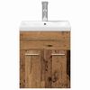vidaXL Bathroom Furniture Set with Door 3 pcs Old Wood Engineered Wood
