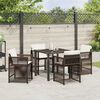 vidaXL Garden Dining Set 5 pcs Brown Poly Rattan