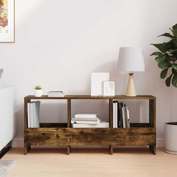 vidaXL Magazine Rack Smoked Oak 102 x 30 x 45 cm