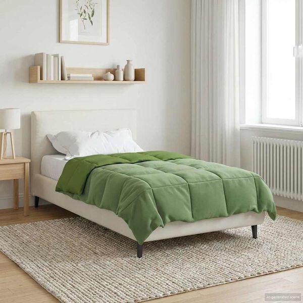 vidaXL Winter Duvet Quilted Green 155 x 220 cm Microfiber