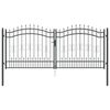 vidaXL Fence Gate with Spear Top KAMPEN 305 x 125 cm Steel Grey