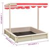 vidaXL Sandbox with Adjustable Roof Fir Wood White and Red UV50