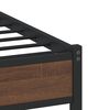 vidaXL Metal Bed Frame without Mattress Brown Oak 90x190 cm Single